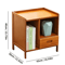 Bamboo Nightstand Storage Cabinet Space Saving Drawer And Shelf Organizer 1