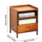 Bamboo Nightstand Storage Cabinet Space Saving Drawer And Shelf Organizer 2