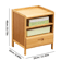 Bamboo Nightstand Storage Cabinet Space Saving Drawer And Shelf Organizer 3