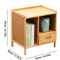 Bamboo Nightstand Storage Cabinet Space Saving Drawer And Shelf Organizer 4