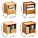 Bamboo Nightstand Storage Cabinet Space Saving Drawer And Shelf Organizer 9