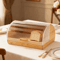 Farmhouse Bamboo Roll Top Bread Box Space Saving Airtight Kitchen Storage With Clear Acrylic Lid 2