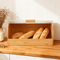 Farmhouse Bamboo Roll Top Bread Box Space Saving Airtight Kitchen Storage With Clear Acrylic Lid 3