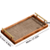 Solid Wood Bohemian Serving Tray Rustic Decor With Gold Handles And Woven Bottom 173 2