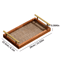 Solid Wood Bohemian Serving Tray Rustic Decor With Gold Handles And Woven Bottom 173 4