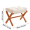 Folding Bamboo Leg Upholstered Foot Stool Soft Pad Ottoman For Living Room Desk Vanity Brown 3