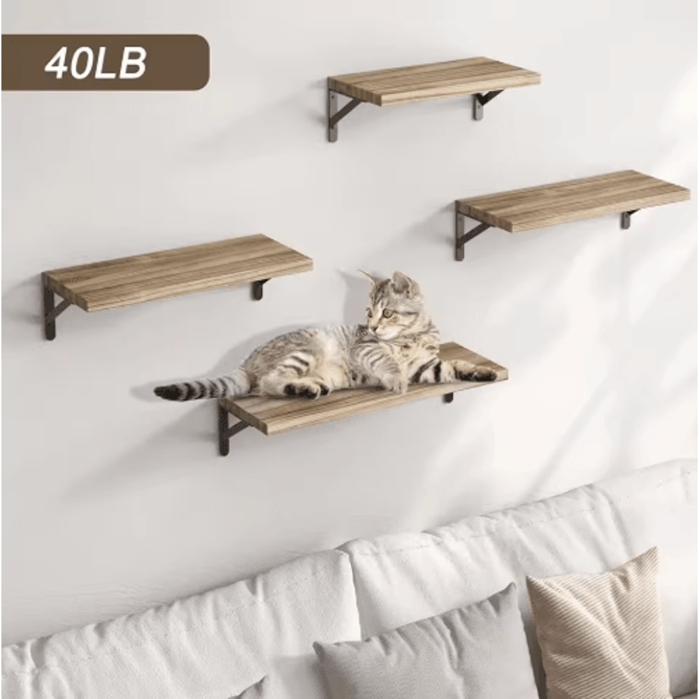 Natural Wood Wall Shelves Wall Mounted Decorative Storage For Home 0