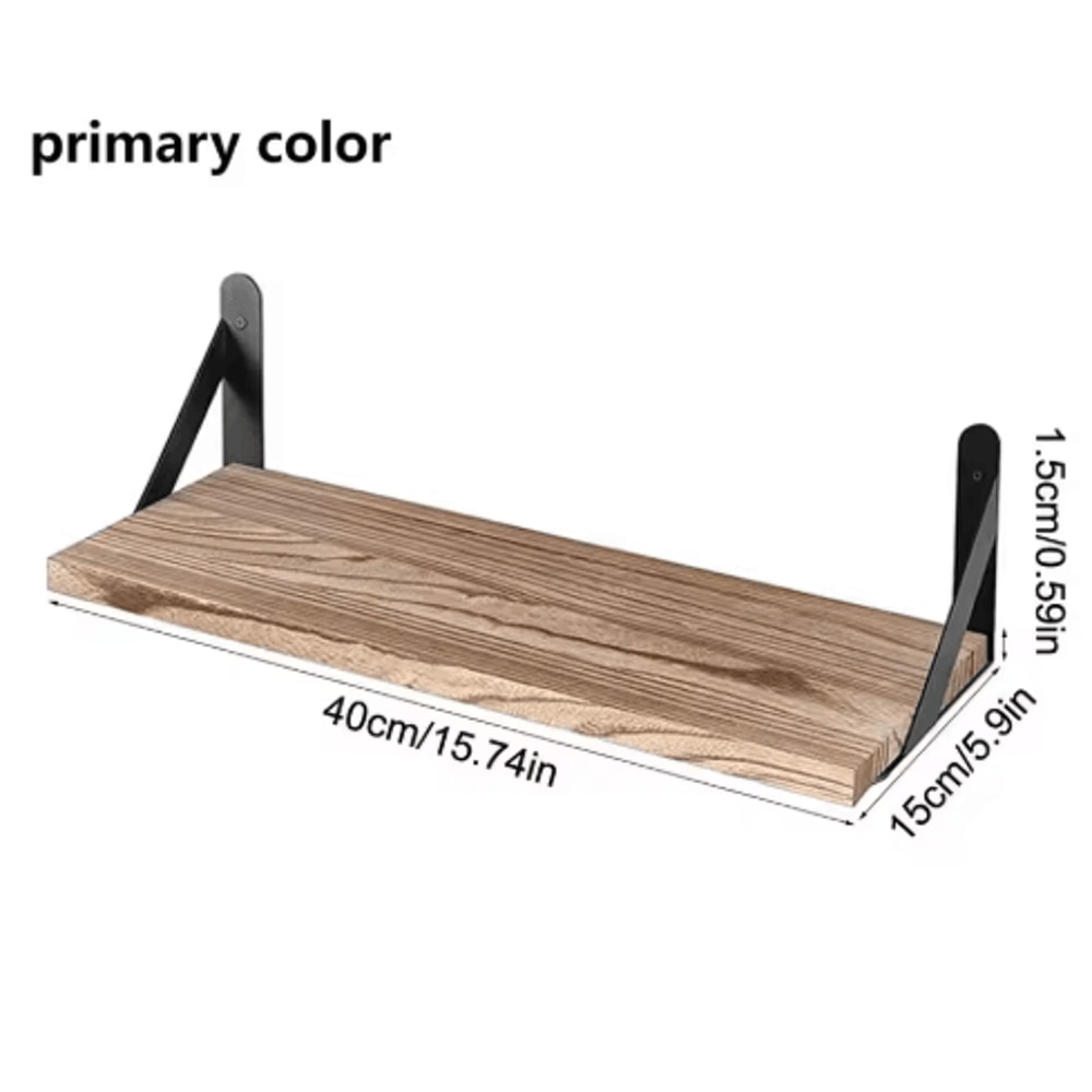 Natural Wood Wall Shelves Wall Mounted Decorative Storage For Home 4