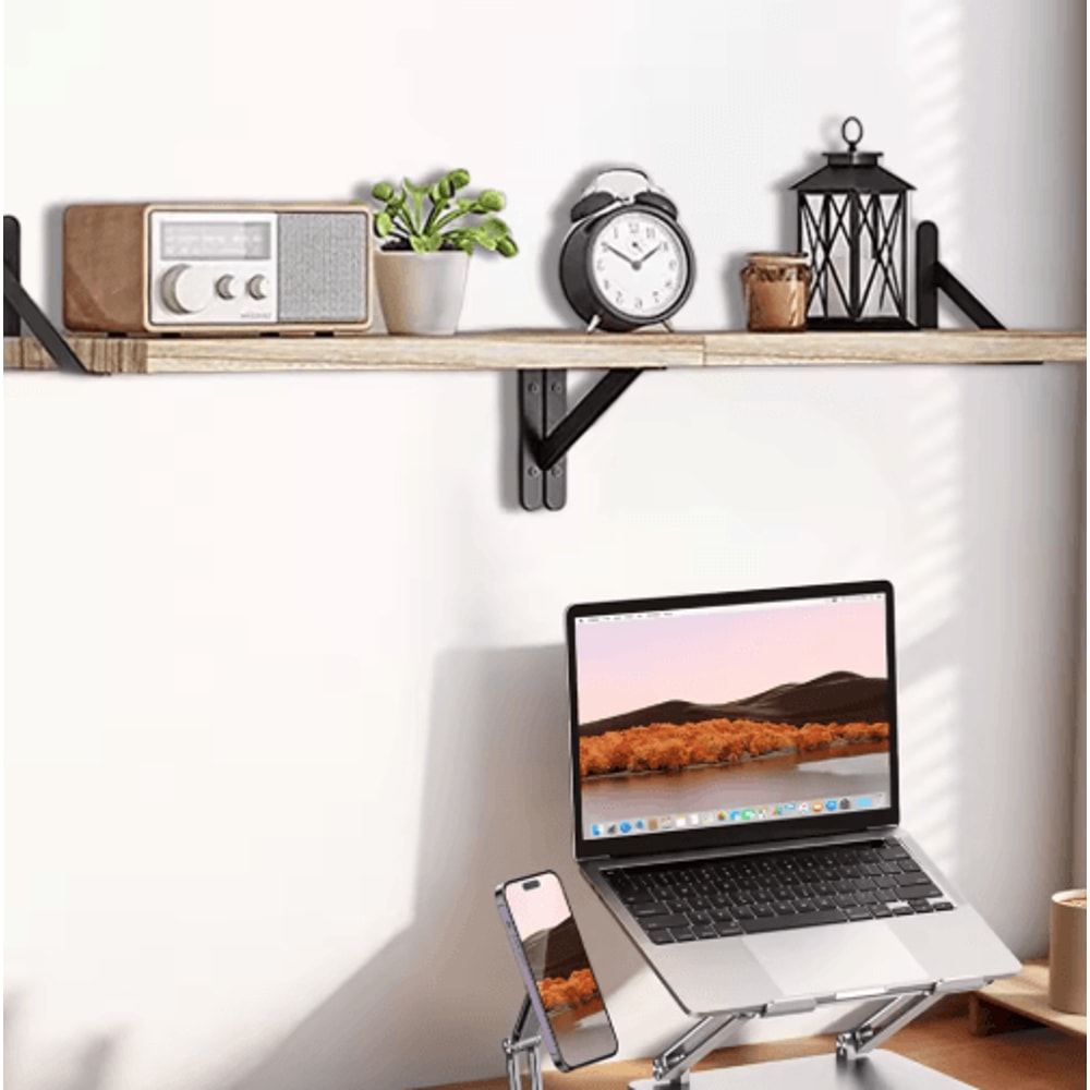 Natural Wood Wall Shelves Wall Mounted Decorative Storage For Home 6