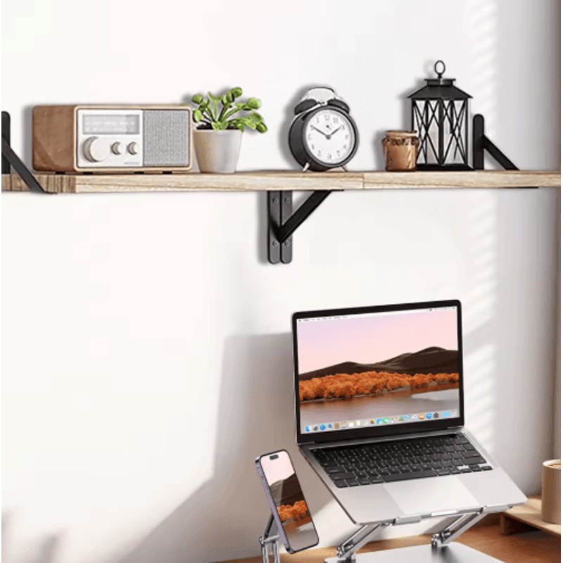 Natural Wood Wall Shelves Wall Mounted Decorative Storage For Home 6