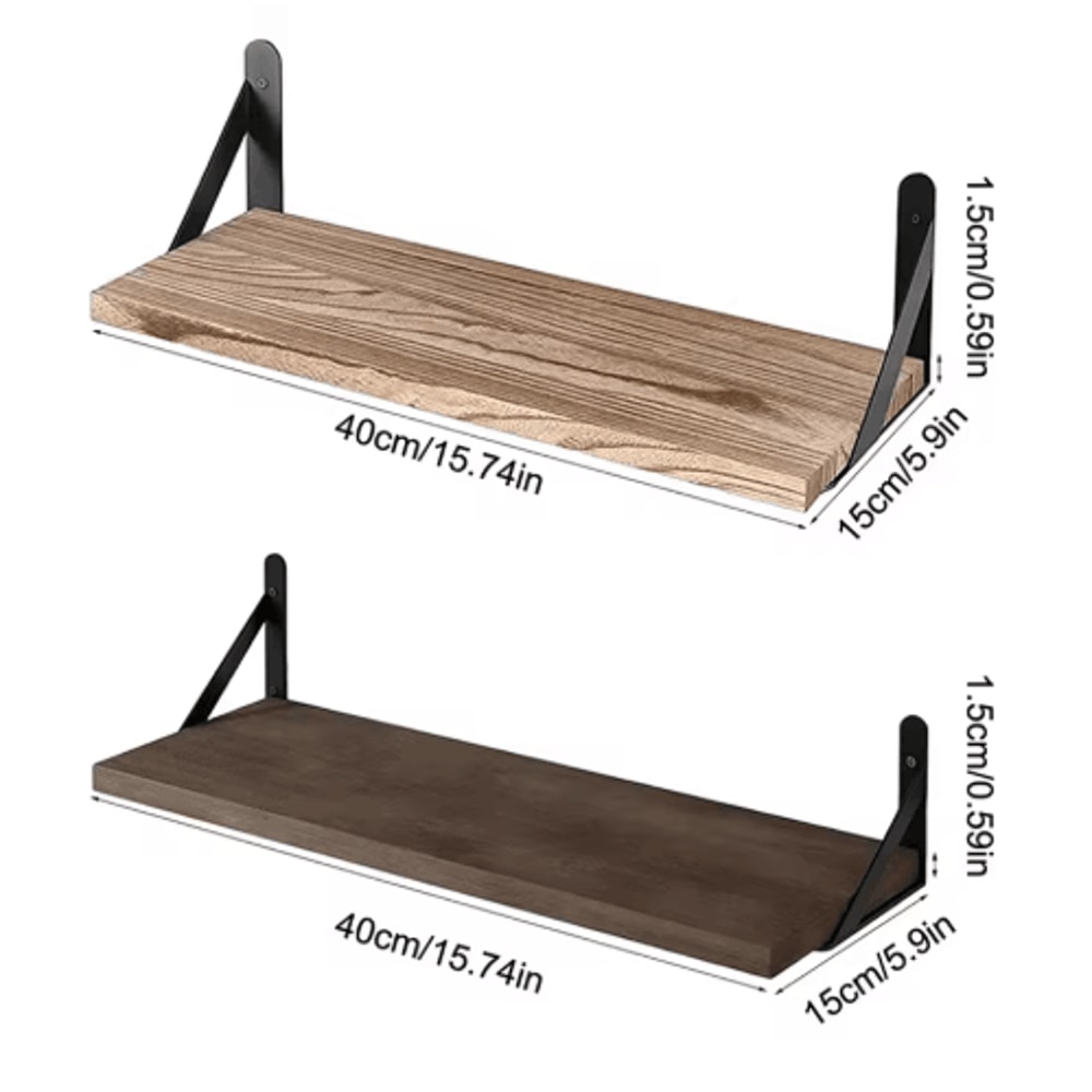 Natural Wood Wall Shelves Wall Mounted Decorative Storage For Home 9