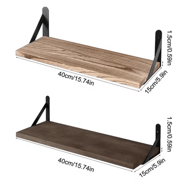 Natural Wood Wall Shelves Wall Mounted Decorative Storage For Home 9