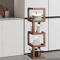 Industrial Bamboo Rotating Bookshelf 360 Spinning Narrow Shelf For Small Spaces 6