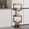 Industrial Bamboo Rotating Bookshelf 360 Spinning Narrow Shelf For Small Spaces 6