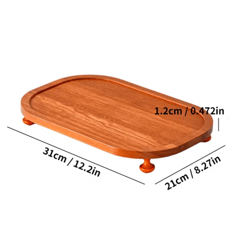 Wooden Elevated Riser Tray Set S To L Oval Floating Soap Dish And Jewelry Holder Brown 2