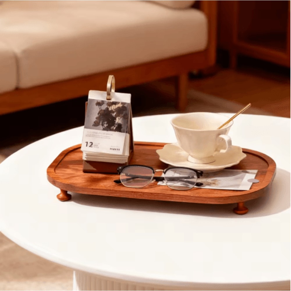 Wooden Elevated Riser Tray Set S To L Oval Floating Soap Dish And Jewelry Holder Brown 5