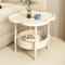 Modern Round Side Table With Storage Shelf Lightweight Space Saving Accent Table 2