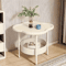 Modern Round Side Table With Storage Shelf Lightweight Space Saving Accent Table 6