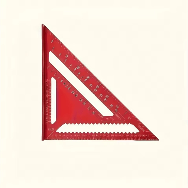 12 Inch Precision Triangle Ruler Red Aluminum Alloy Angle Finder With Metric Scalemea 3