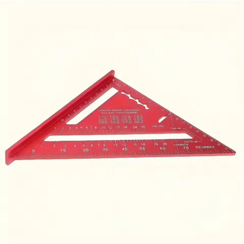 12 Inch Precision Triangle Ruler Red Aluminum Alloy Angle Finder With Metric Scalemea 4