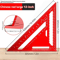 12 Inch Precision Triangle Ruler Red Aluminum Alloy Angle Finder With Metric Scalemea 6