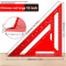 12 Inch Precision Triangle Ruler Red Aluminum Alloy Angle Finder With Metric Scalemea 0