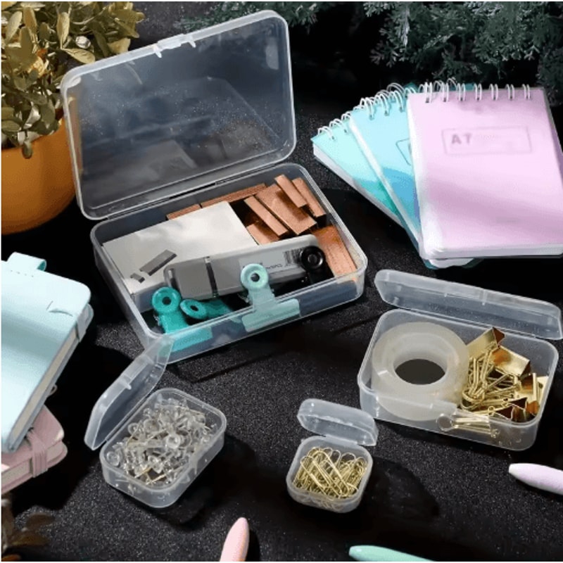 28 Piece Clear Plastic Storage Box Set With Lids Multipurpose Organizer For Beads And Game Pieces 2