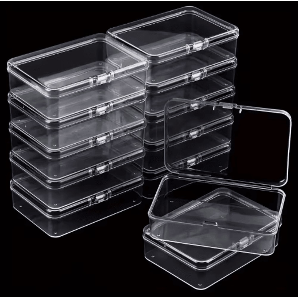 28 Piece Clear Plastic Storage Box Set With Lids Multipurpose Organizer For Beads And Game Pieces 6