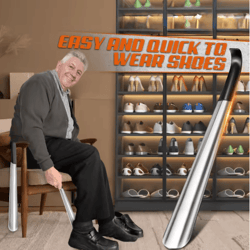 long handle stainless steel shoehorn ergonomic easy grip shoe horn for seniors