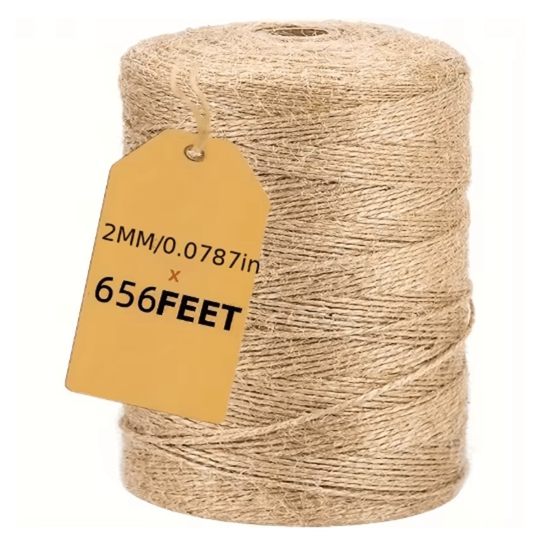 Heavy Duty Jute Rope 2mm Diameter 656ft Natural Twine For Crafts And Outdoor Use 1