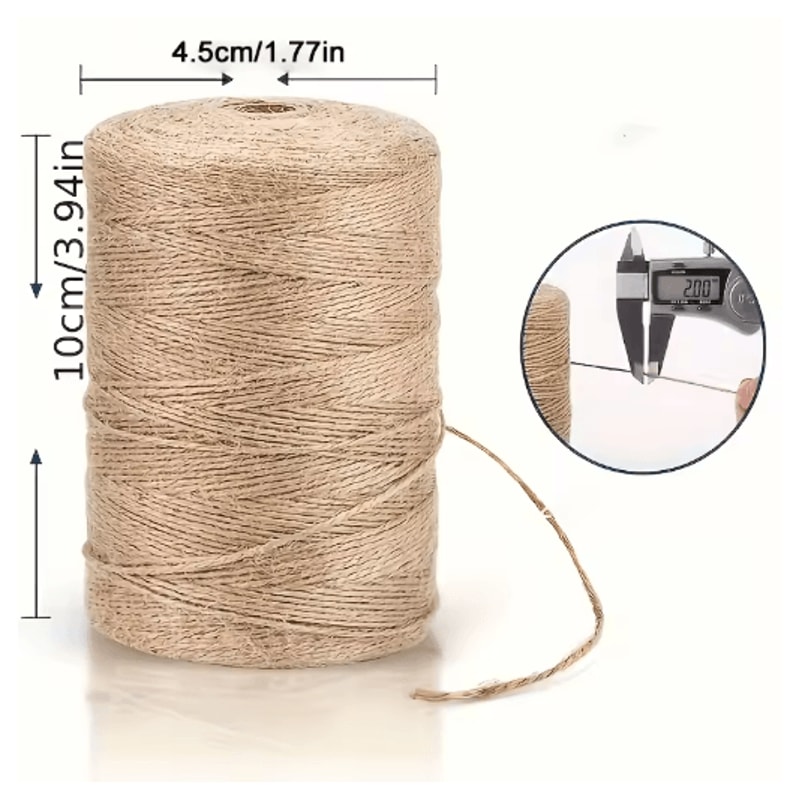 Heavy Duty Jute Rope 2mm Diameter 656ft Natural Twine For Crafts And Outdoor Use 5