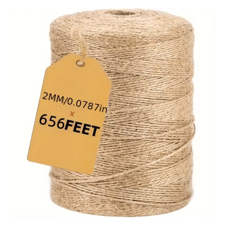 Heavy Duty Jute Rope 2mm Diameter 656ft Natural Twine For Crafts And Outdoor Use 6