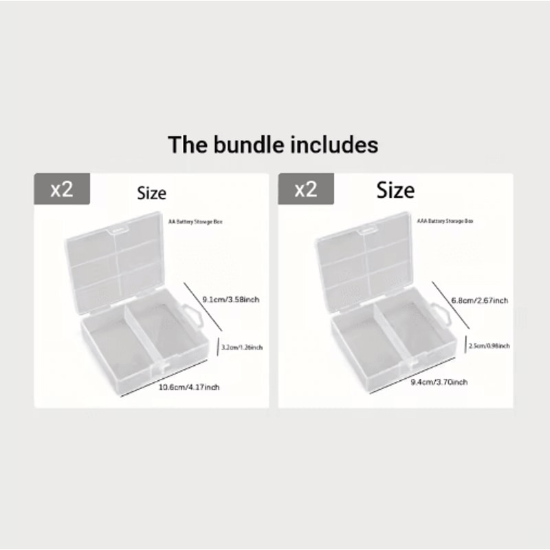 AA And AAA Battery Storage Box Transparent Organizer Holds 24 Batteries 1