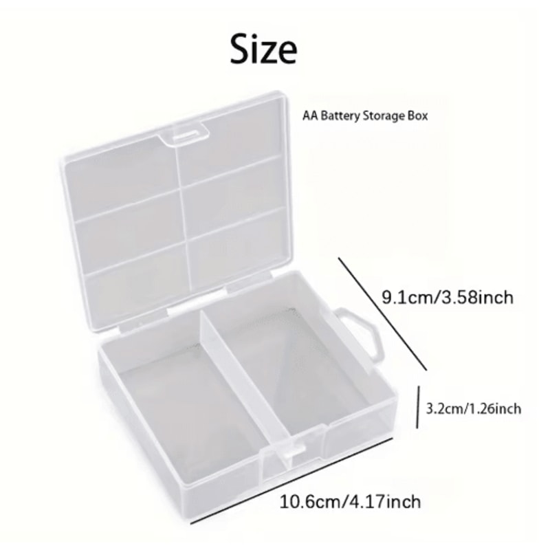 AA And AAA Battery Storage Box Transparent Organizer Holds 24 Batteries 2