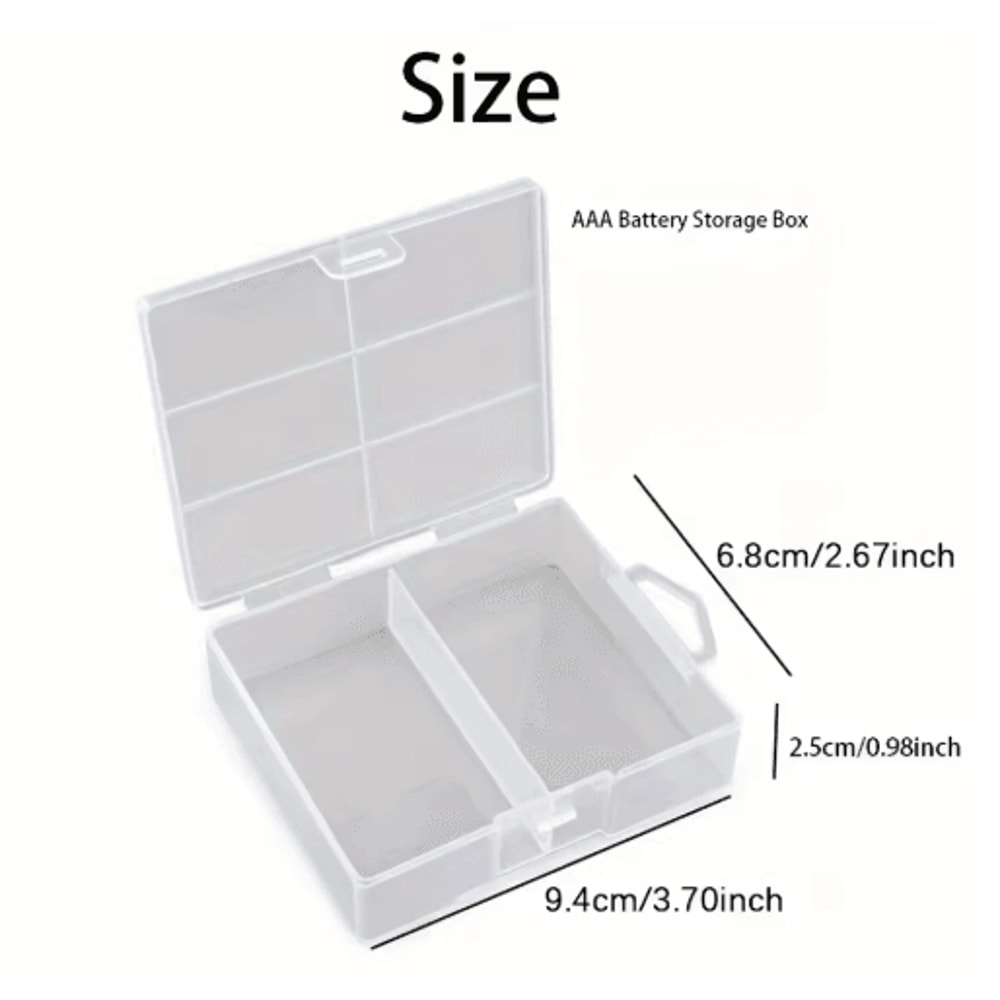 AA And AAA Battery Storage Box Transparent Organizer Holds 24 Batteries 3