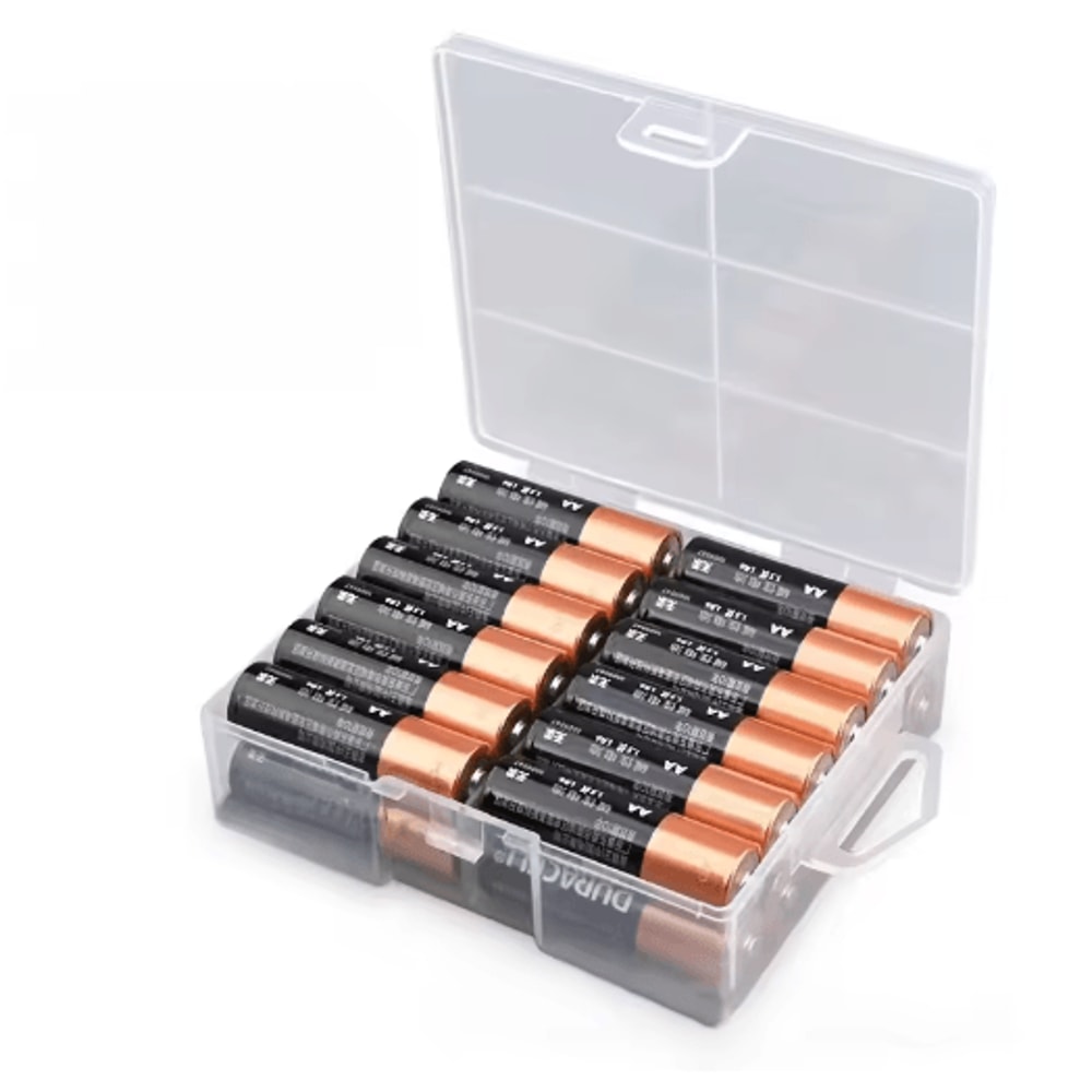 AA And AAA Battery Storage Box Transparent Organizer Holds 24 Batteries 6