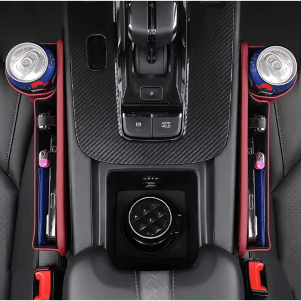 2 Piece Car Seat Gap Storage Box Multifunctional Seat Gap Organizer And Filler Pad 8