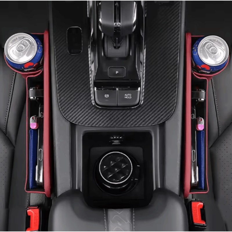 2 Piece Car Seat Gap Storage Box Multifunctional Seat Gap Organizer And Filler Pad 8