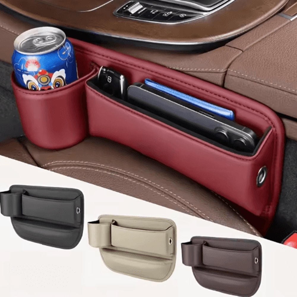 2 Piece Car Seat Gap Storage Box Multifunctional Seat Gap Organizer And Filler Pad 0