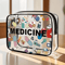 Medicine Themed PVC Cosmetic Bag Large Capacity Lightweight Travel Organizer 1