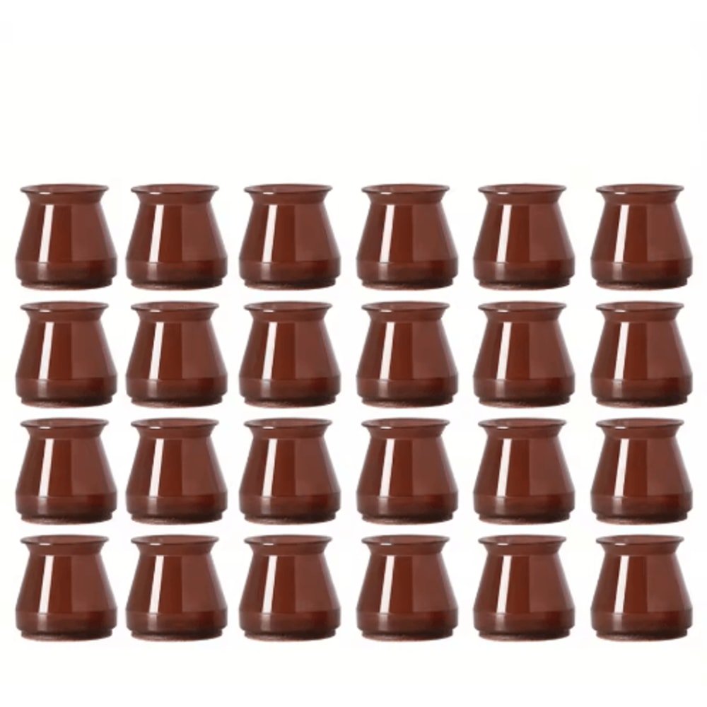 24 Piece Silicone Chair Leg Covers With Felt Pads Transparent Floor Protectors 2
