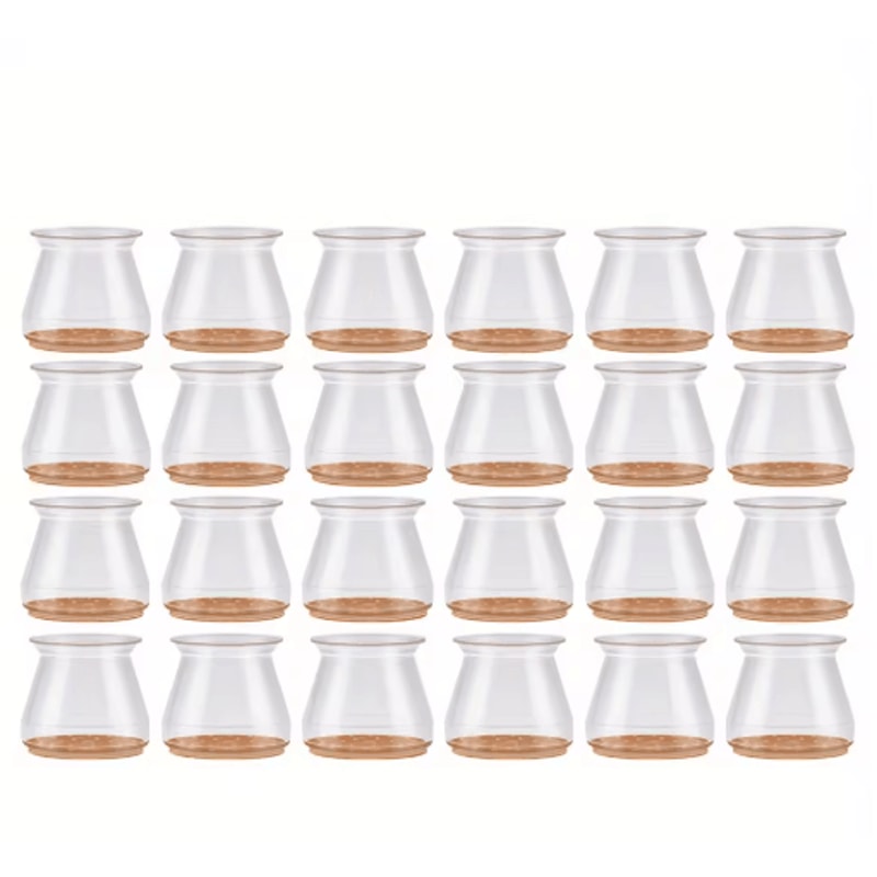 24 Piece Silicone Chair Leg Covers With Felt Pads Transparent Floor Protectors 3