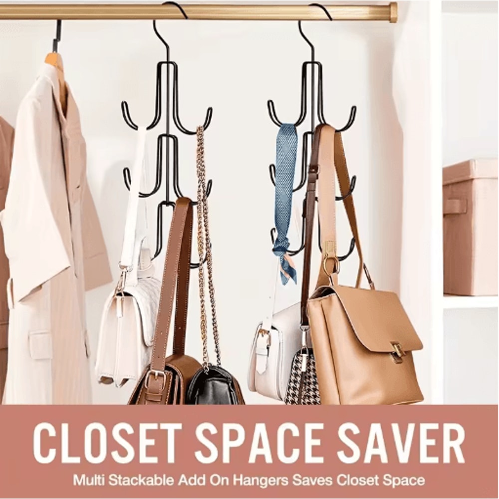 Stainless Steel Multi Layer Hanger Heavy Duty Organizer For Bags And Scarves 2