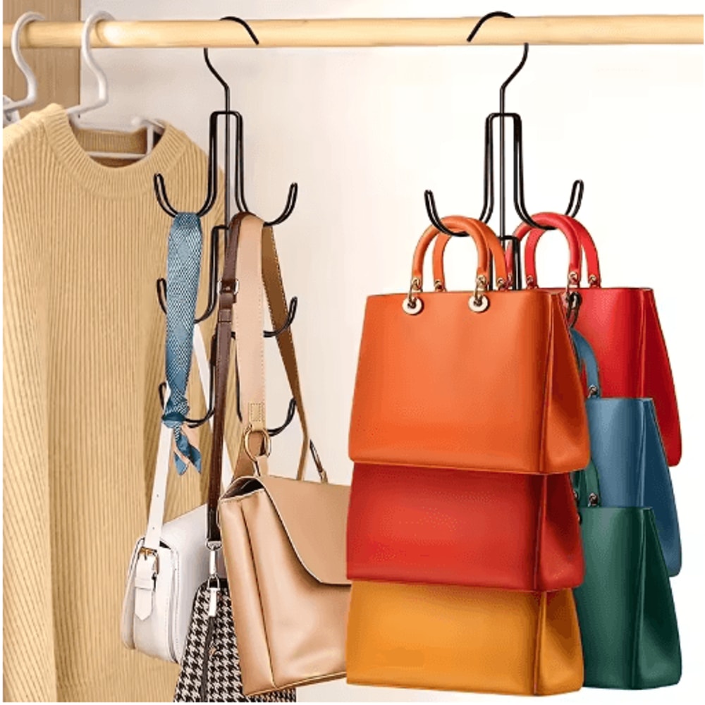 Stainless Steel Multi Layer Hanger Heavy Duty Organizer For Bags And Scarves 5