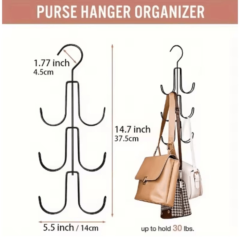Stainless Steel Multi Layer Hanger Heavy Duty Organizer For Bags And Scarves 6