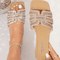 Sparkling Rhinestone Womens Sandals Ankle Strap Slide With Comfortable Flat Sole 3