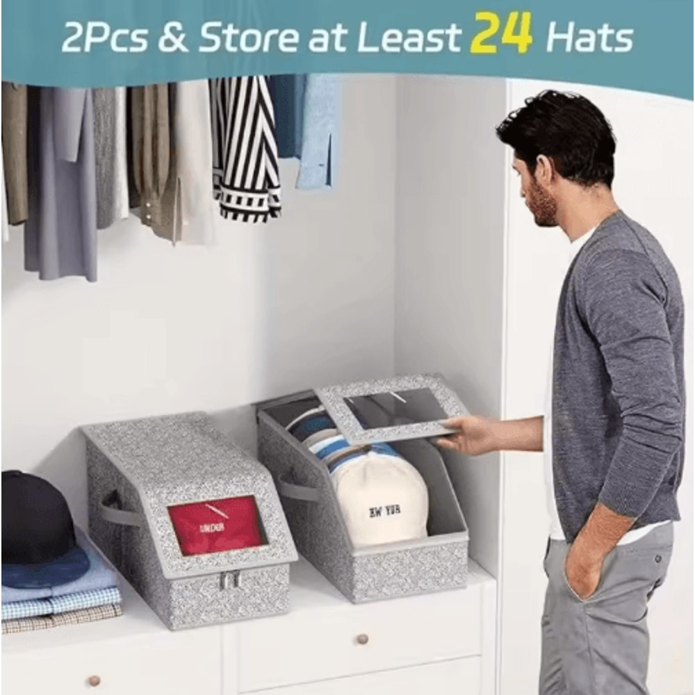 Nesting Hat Storage Bag Large Capacity Stackable Baseball Cap Organizer 1 To 2 Pc 7