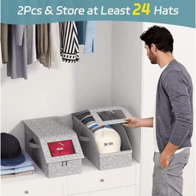 Nesting Hat Storage Bag Large Capacity Stackable Baseball Cap Organizer 1 To 2 Pc 7