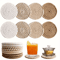 Absorbent Coasters Set 8 Pcs Minimalist Brown Drink Mats For Home And Bar 6