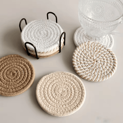 absorbent coasters set 8 pcs minimalist brown drink mats for home and bar